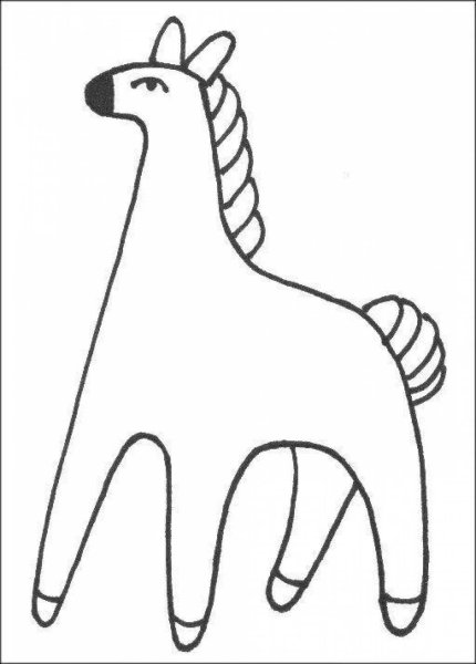 Филимоновская игрушка конь раскраска