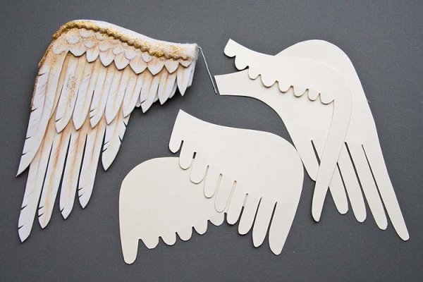 Крылышки для ангела из бумаги