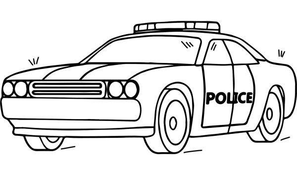 Раскраска машинки полиция