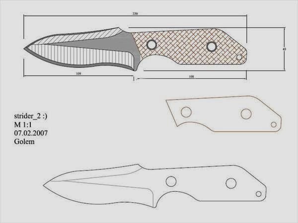Метательный нож Овод чертеж
