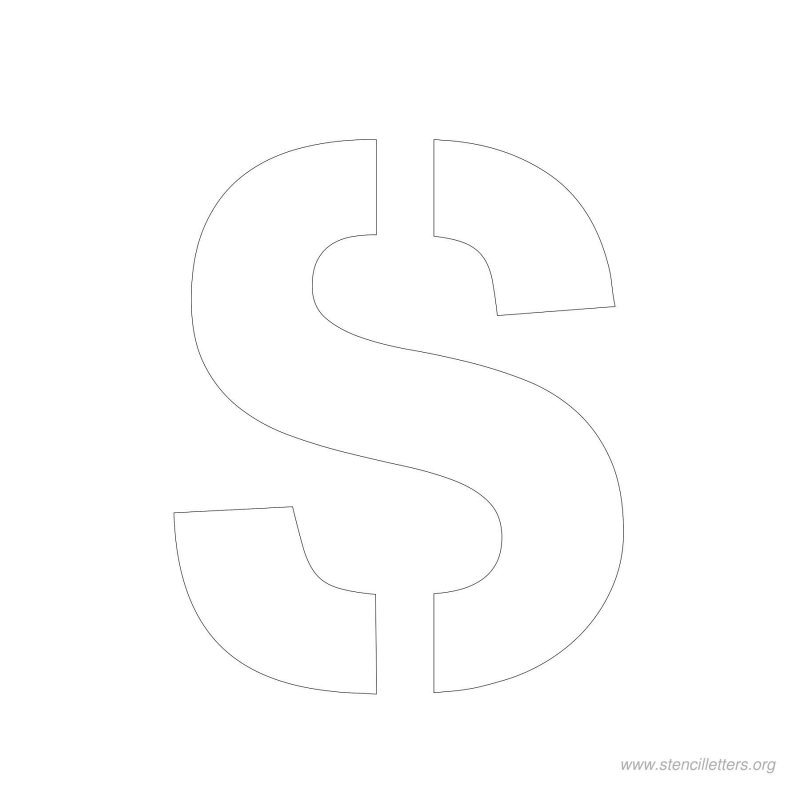 Трафарет английской буквы s