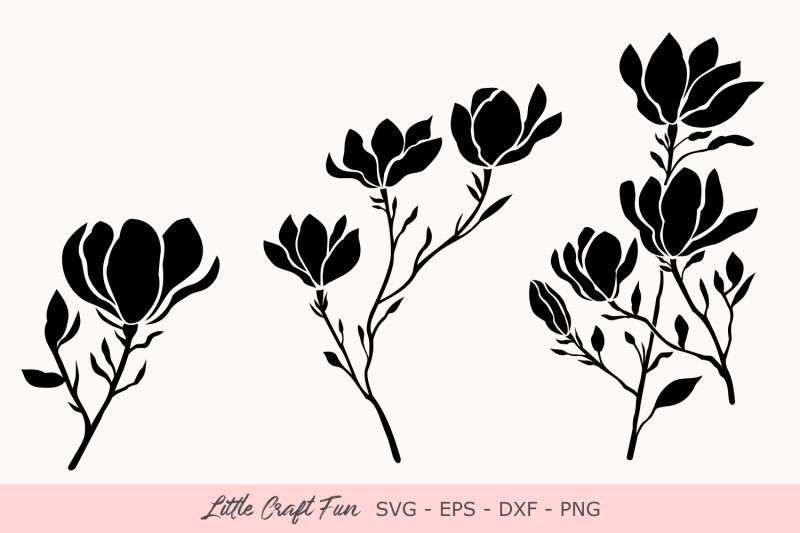 Магнолия трафарет