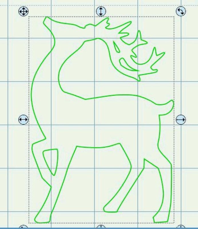 Трафарет оленя для вырезания из картона