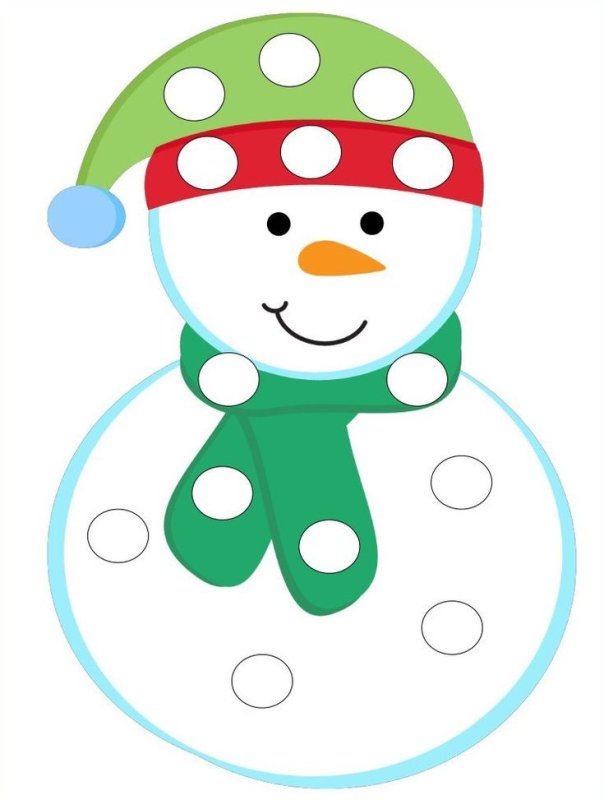 Пластилиновые заплатки Снеговик