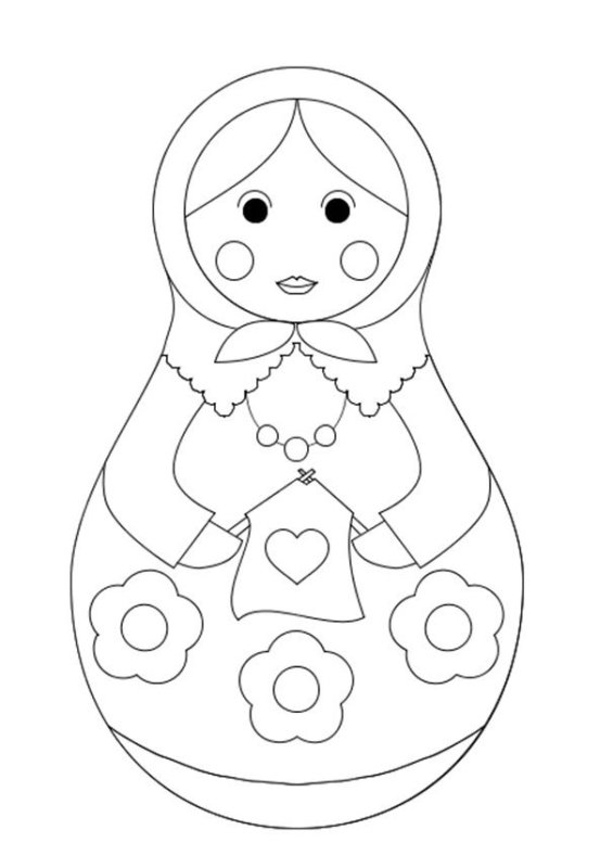 Раскраска Матрешка