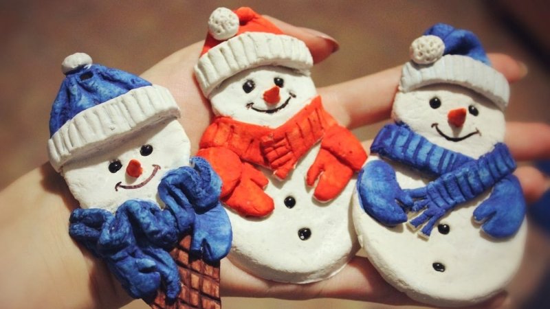 Снеговик из теста