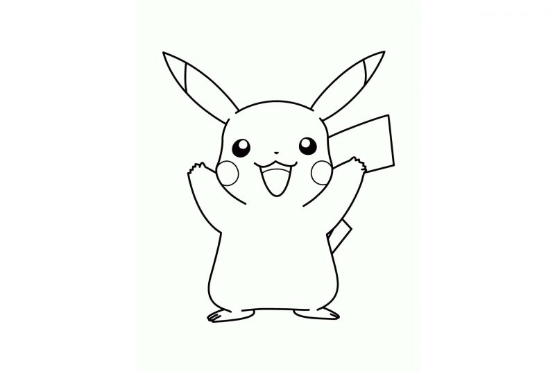 Пикачу трафарет для рисования