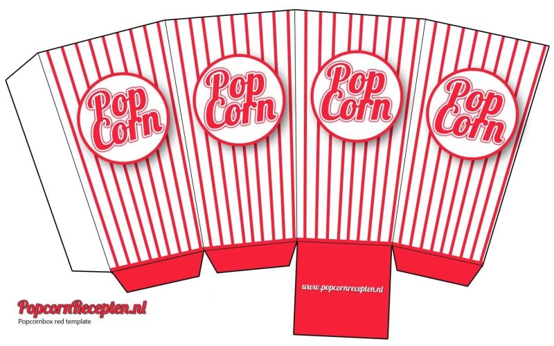 Коробочка для попкорна шаблон
