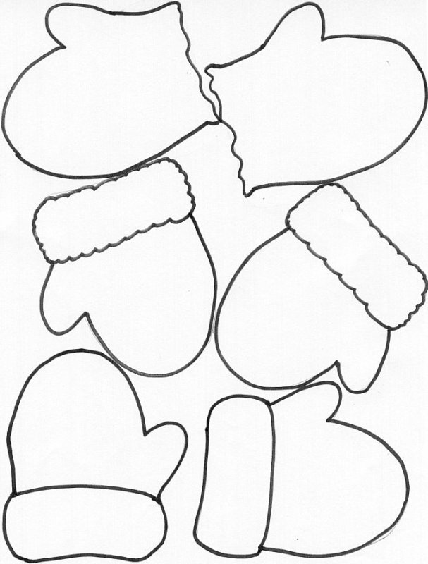 Трафарет варежки для пряника