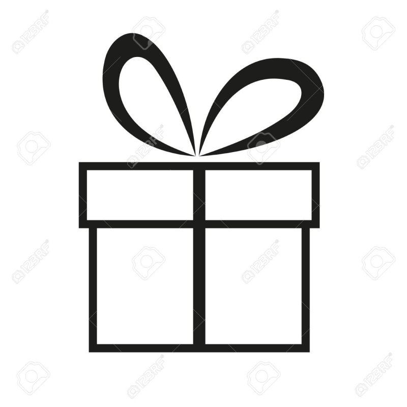 Подарок черно белая коробка