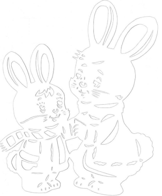 Вытынанки кролик на новый год