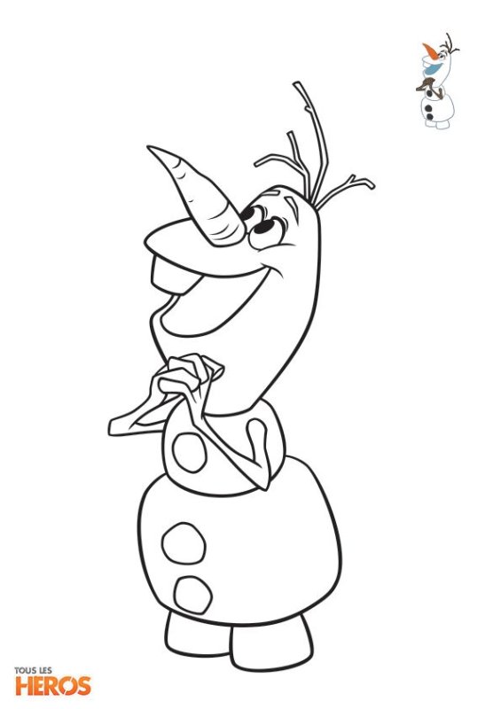 Снеговик из холодного сердца раскраска