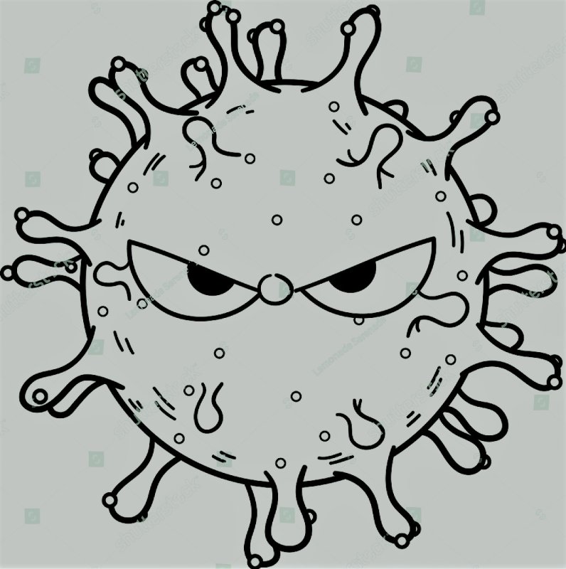 Раскраска вирусы и микробы для детей
