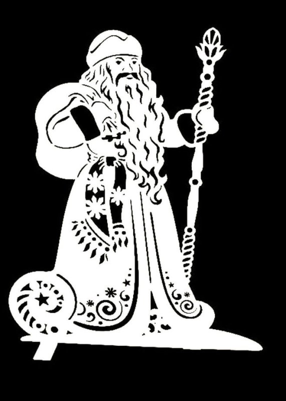 Трафареты на новый год дед Мороз