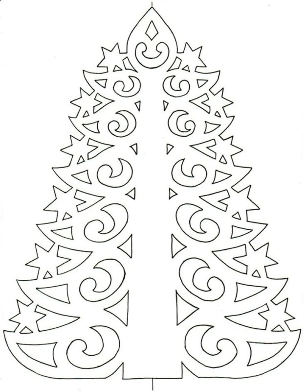 Елочка трафарет