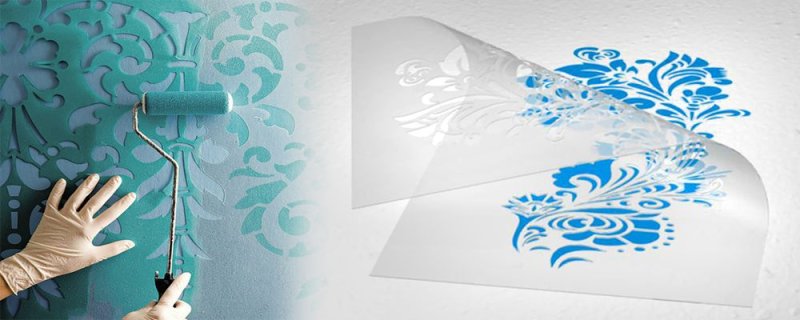 Узоры на стене краской