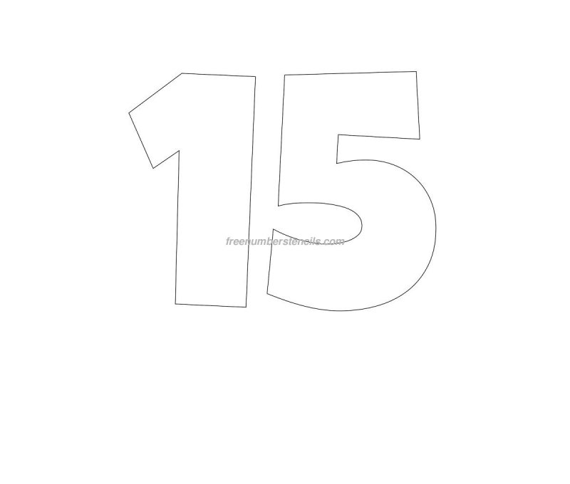 Цифра 15 трафарет для торта