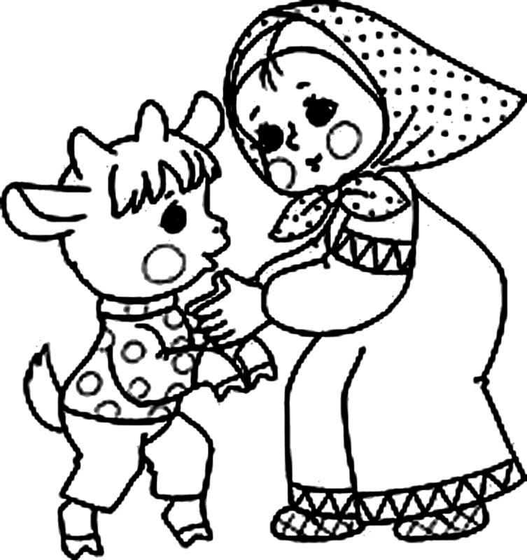 Раскраска сказочный герой русских народных сказок для малышей