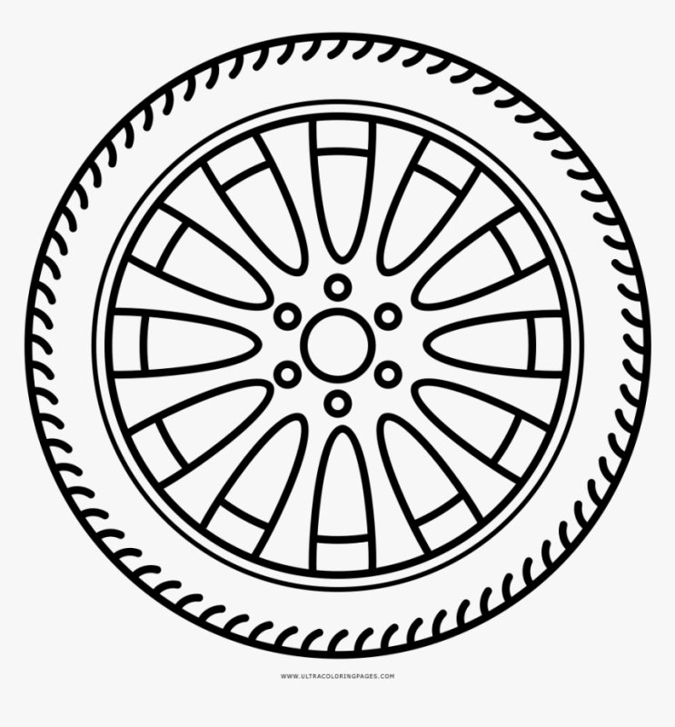 Раскраска колесо машины