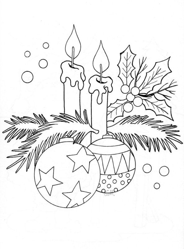 Новогодняя композиция рисунок