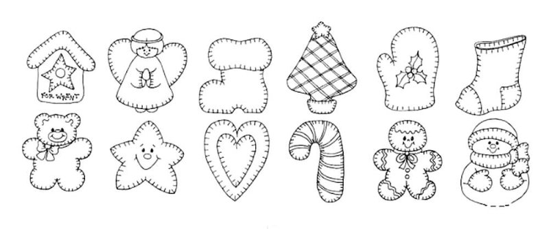 Елочные игрушки из фетра выкройки