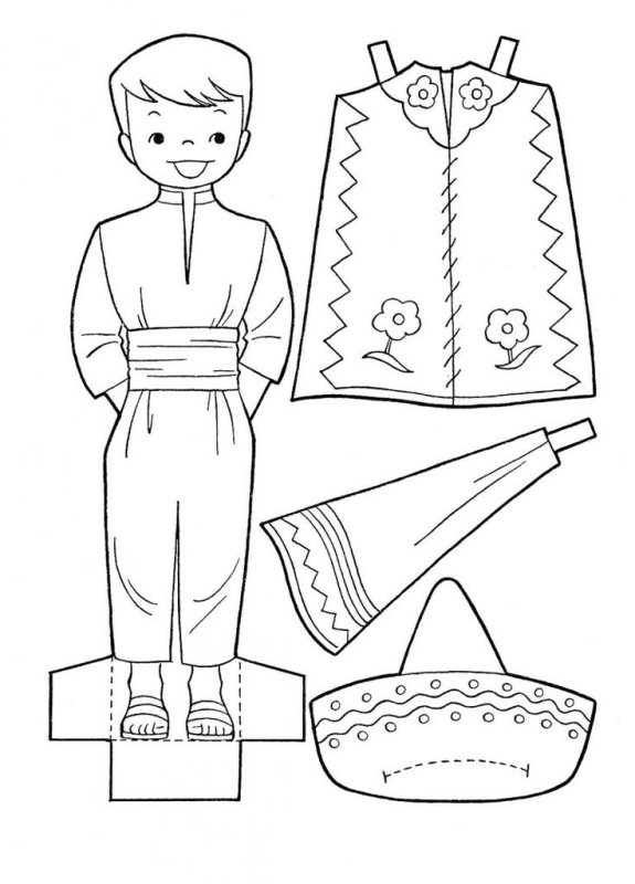 Трафарет русский костюм