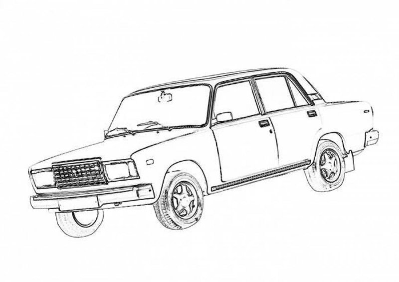 Разукрашки машины ВАЗ 2107