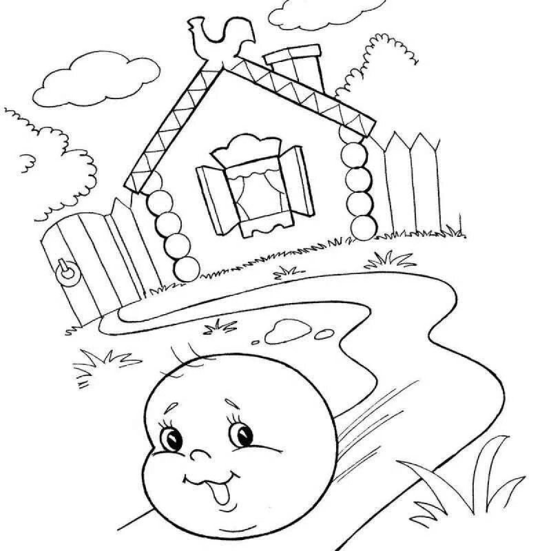 Колобок рисунок карандашом