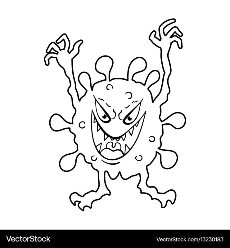 Микробы раскраска