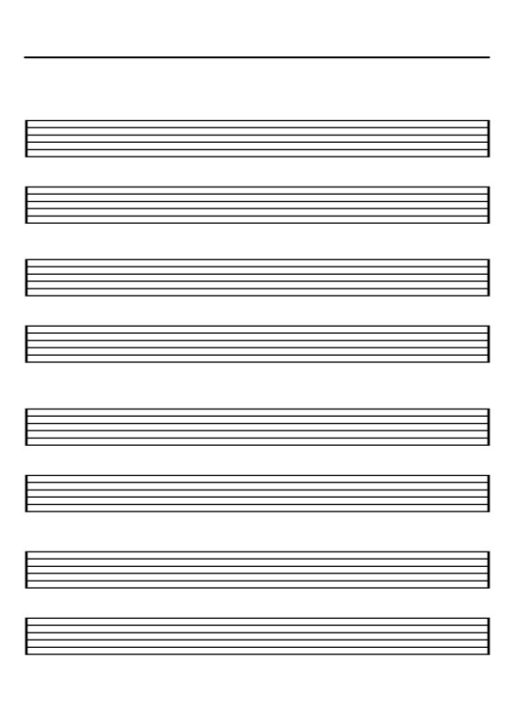 Нотный лист для гитары 6 струн