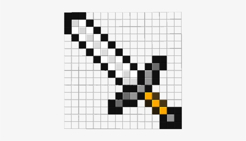 Чертеж меча из МАЙНКРАФТА