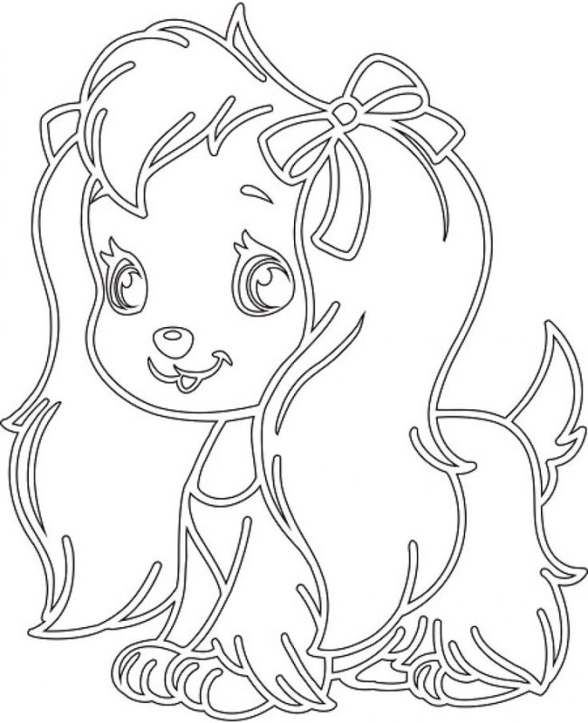 Собака шаблон для рисования