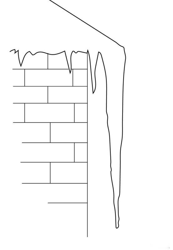 Раскраски сосульки на крыше для детей