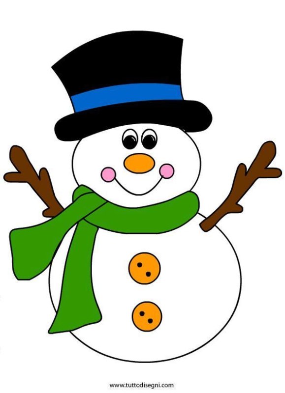 Снеговик шаблон