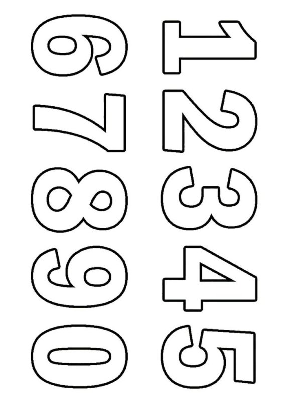 Образец трафарета цифр