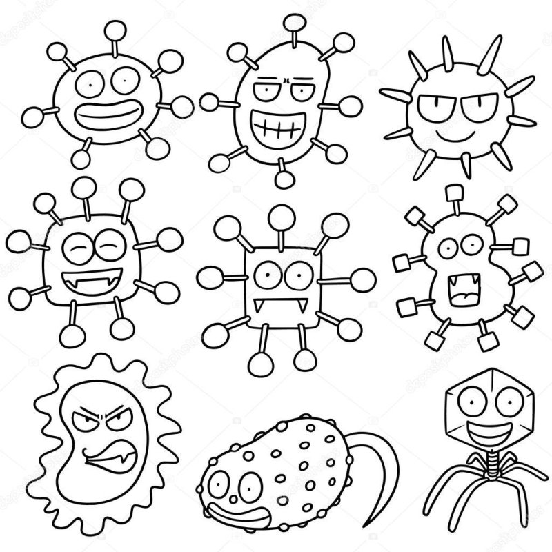 Бактерии раскраска