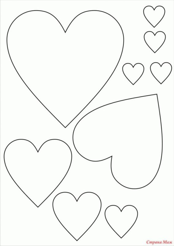 Сердечко трафарет для вырезания
