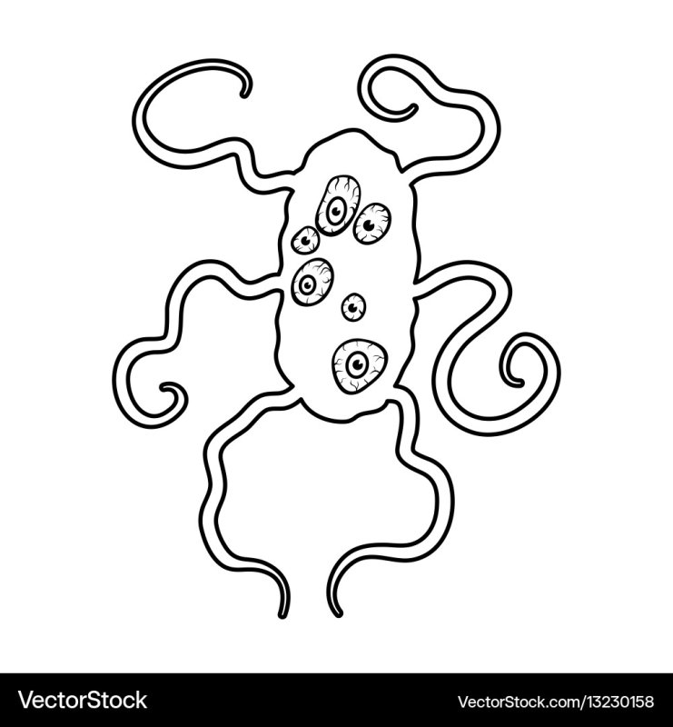 Трафареты микробов для детей