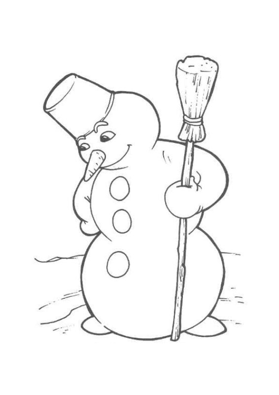 Снеговик раскраска