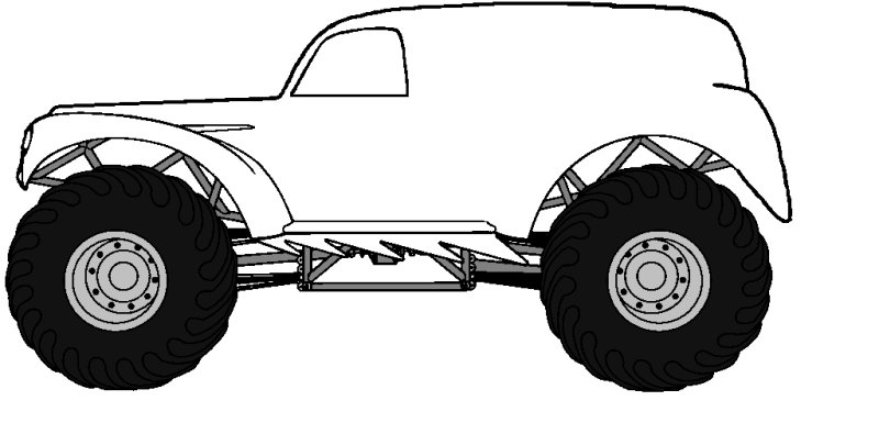 Колесо монстр трака сбоку