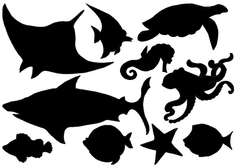 Силуэты морских обитателей