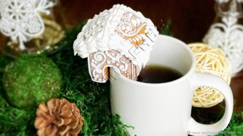 Домик на чашку пряник