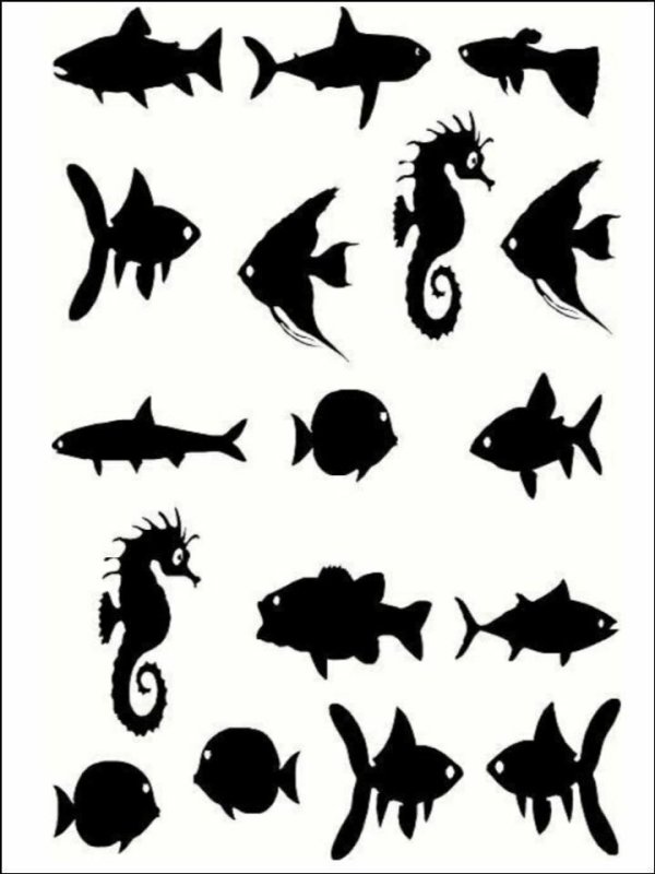 Силуэт рыбки для вырезания
