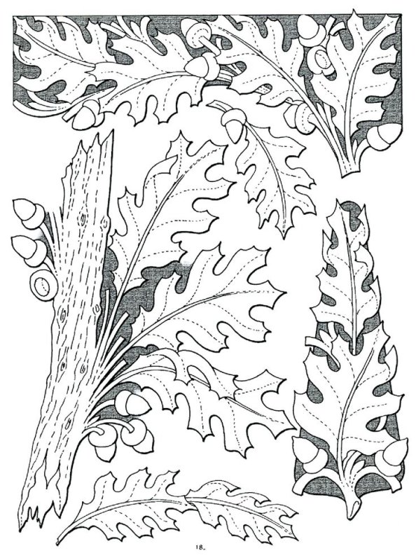 Узор листья