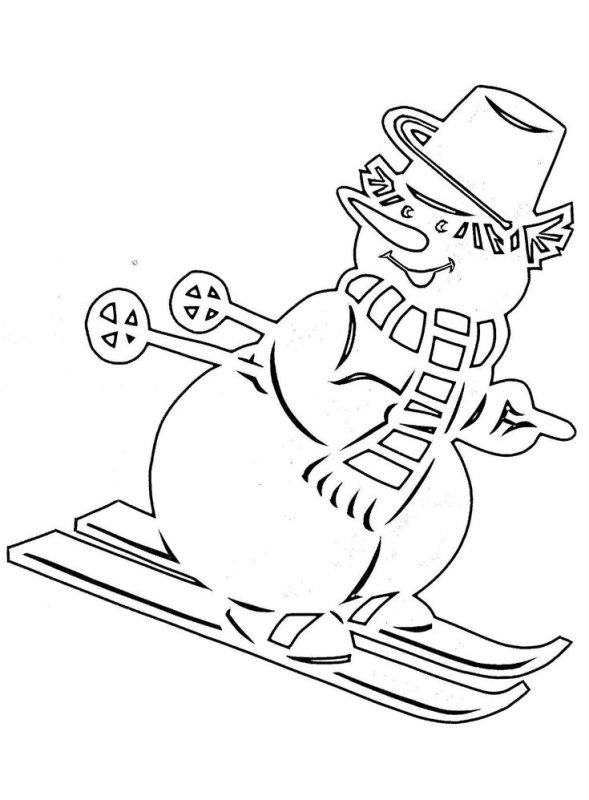 Новогодние вытынанки Снеговик