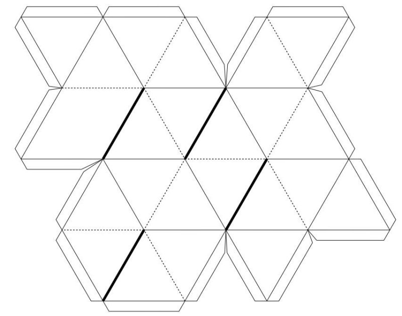 Развертки правильных многогранников икосаэдр
