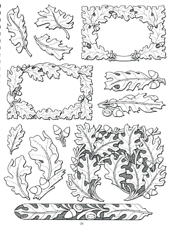 Растительный орнамент резьба