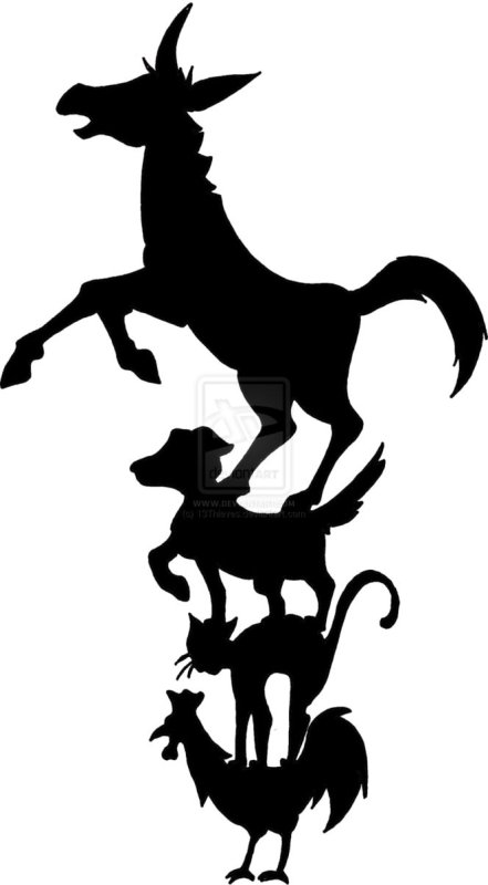 Бременские музыканты силуэт