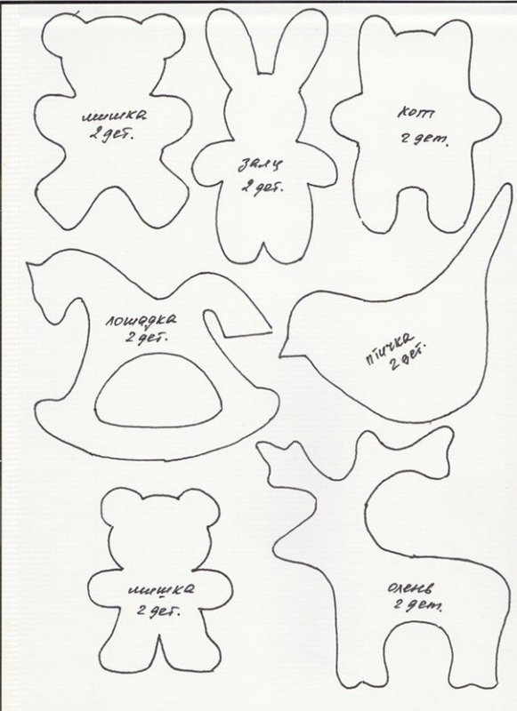 Выкройки новогодних игрушек из ткани на елку