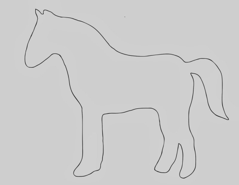 Лошадь трафарет для детей